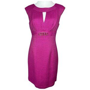 Trina Turk Women's NWT Purple‎ Jacquard Designer Luxury Sheath Dress 6/C36